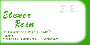 elemer rein business card